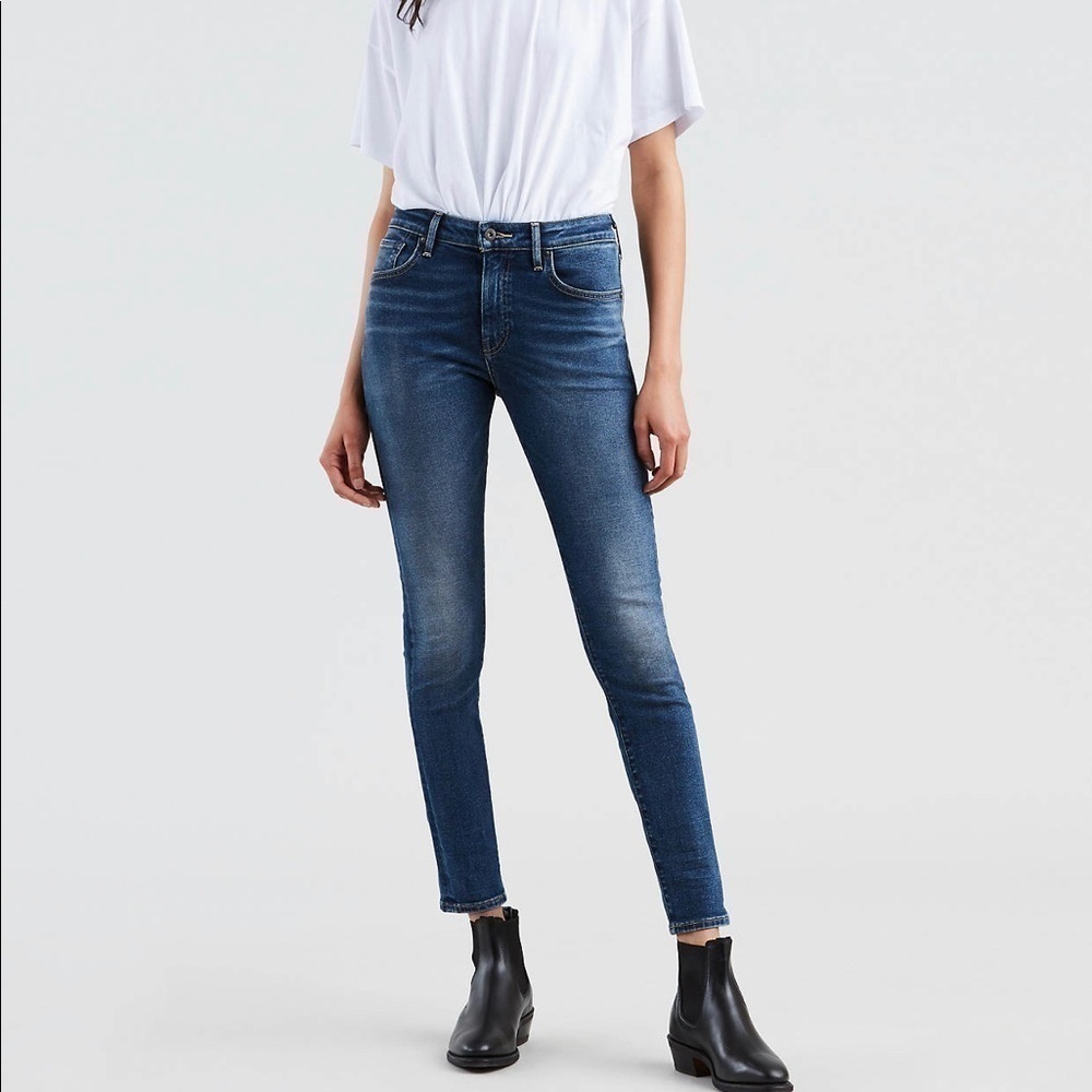 NWT Levi's Jeans Made & Crafted High Rise Dark Blue Skinny Denim Size 27